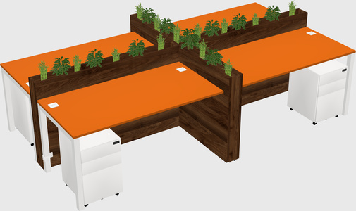 Rectangular shared desk
