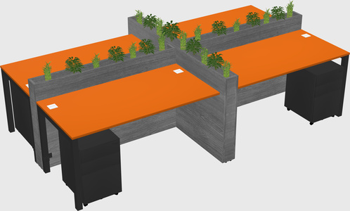 Rectangular shared desk