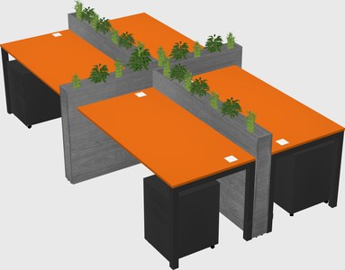 Rectangular shared desk