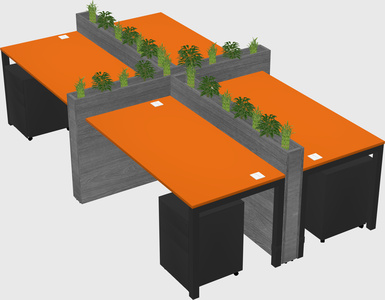 Rectangular shared desk