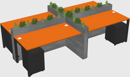 Rectangular shared desk