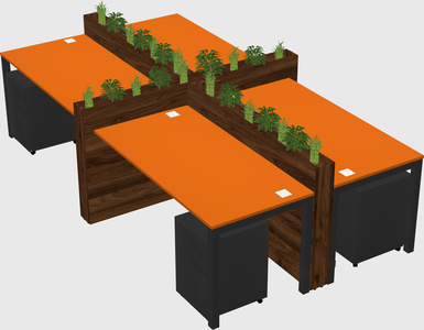 Rectangular shared desk