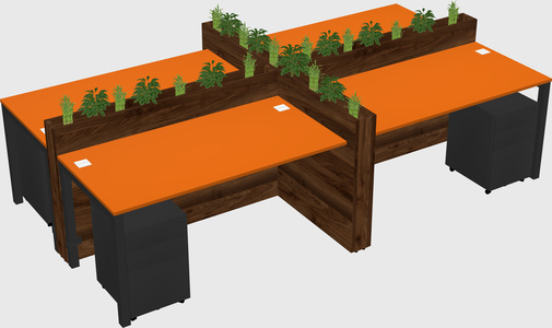 Rectangular shared desk