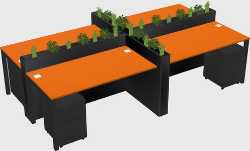 Rectangular shared desk