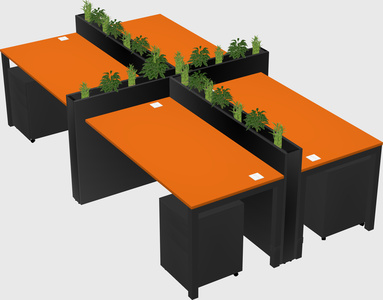 Rectangular shared desk