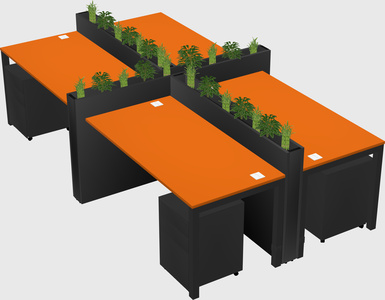 Rectangular shared desk