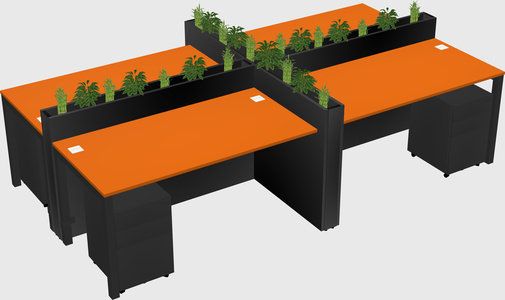 Rectangular shared desk