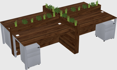 Rectangular shared desk