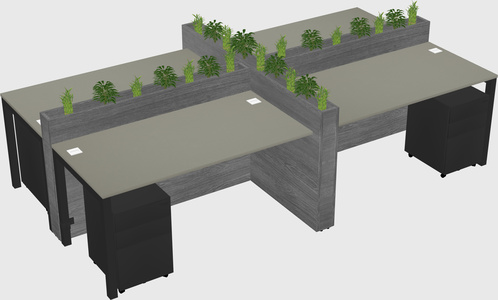 Rectangular shared desk
