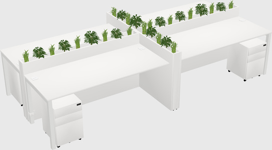 Rectangular shared desk