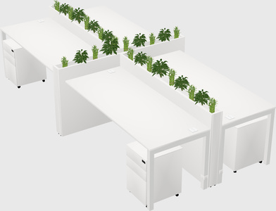 Rectangular shared desk