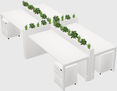 Rectangular shared desk