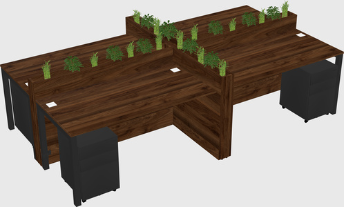 Rectangular shared desk