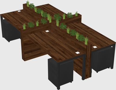 Rectangular shared desk