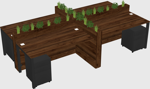 Rectangular shared desk