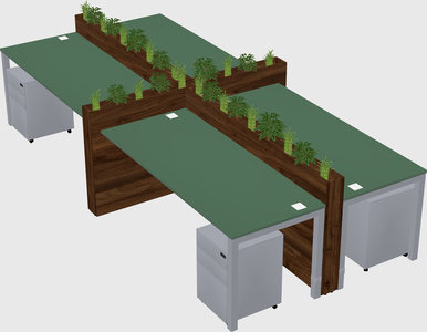 Rectangular shared desk