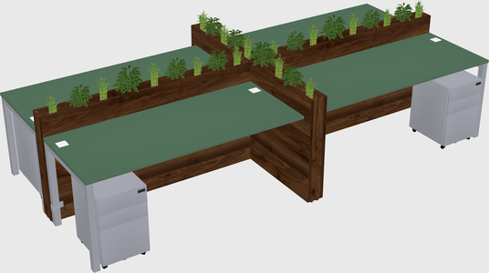 Rectangular shared desk