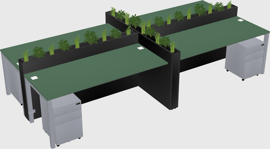 Rectangular shared desk