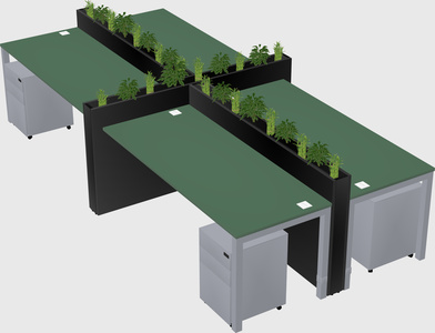 Rectangular shared desk