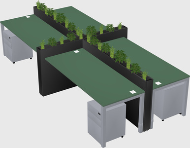 Rectangular shared desk