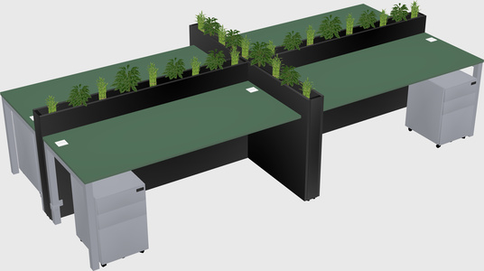Rectangular shared desk