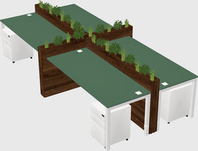 Rectangular shared desk