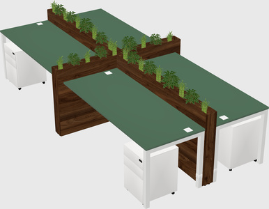 Rectangular shared desk