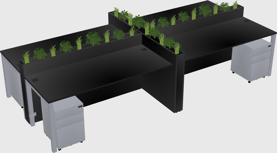 Rectangular shared desk