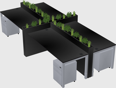 Rectangular shared desk