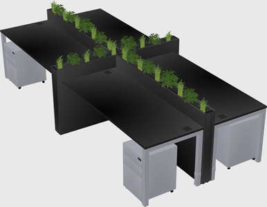 Rectangular shared desk