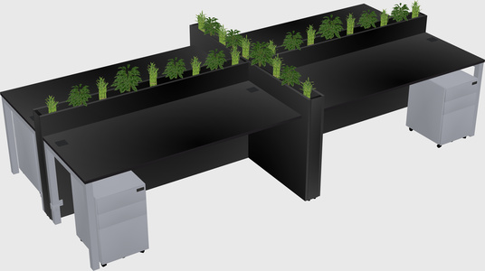 Rectangular shared desk