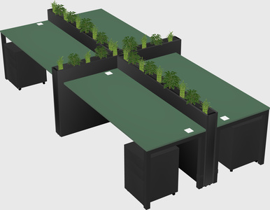 Rectangular shared desk