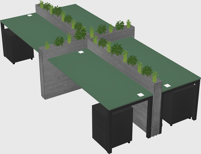 Rectangular shared desk