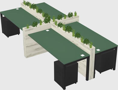 Rectangular shared desk