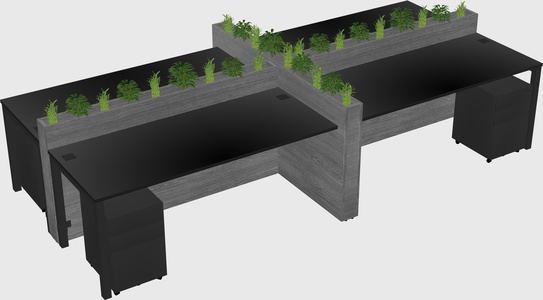 Rectangular shared desk