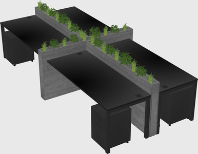 Rectangular shared desk