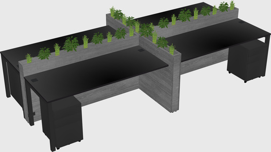 Rectangular shared desk
