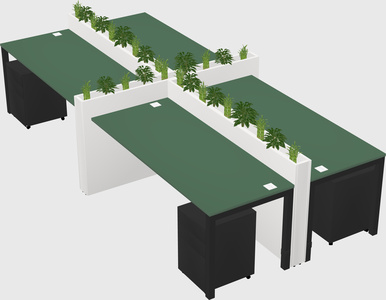 Rectangular shared desk