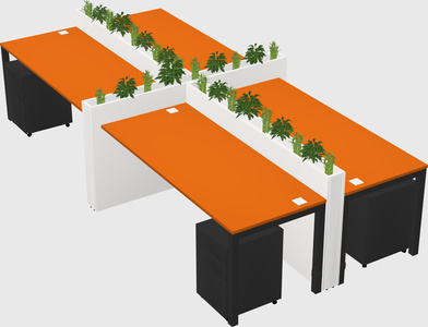 Rectangular shared desk