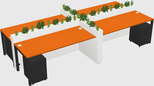 Rectangular shared desk