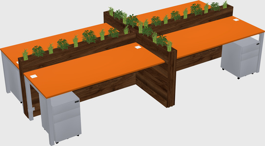 Rectangular shared desk