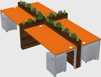 Rectangular shared desk