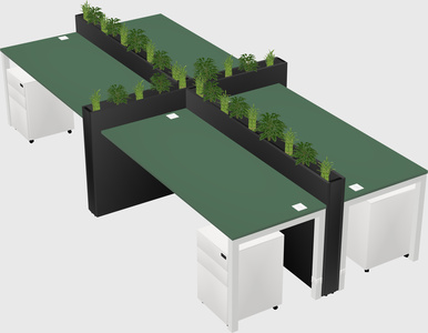 Rectangular shared desk