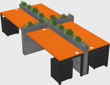 Rectangular shared desk