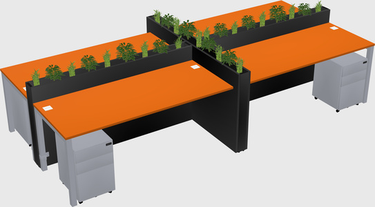 Rectangular shared desk
