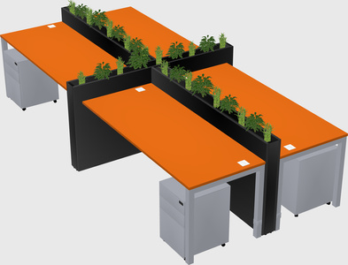 Rectangular shared desk