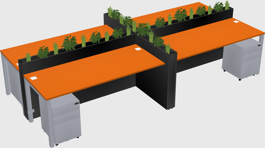 Rectangular shared desk