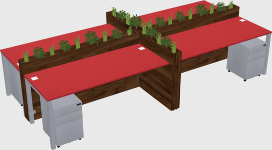 Rectangular shared desk