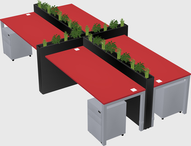 Rectangular shared desk