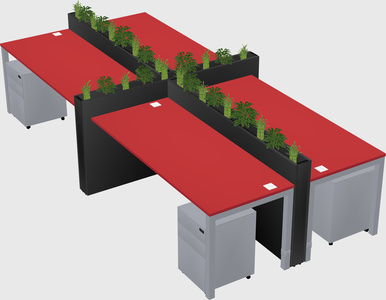 Rectangular shared desk